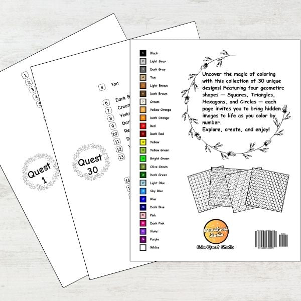 Self-Love Color By Number: Geometric Quest (eBook 19)