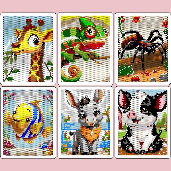 Animal Mystery Mosaics Color by Number Bundle