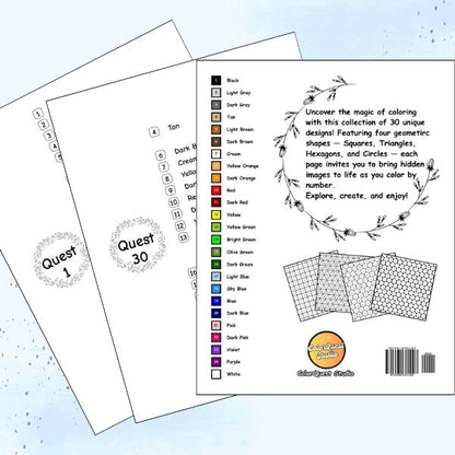 Cozy Winter Color By Number: Geometric Quest (eBook 20)