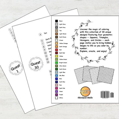 Self-Love Color By Number: Geometric Quest (eBook 19)