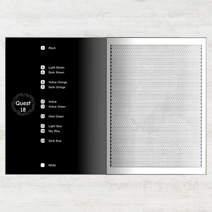 Color swatch with text and a textured sample on a light gray background