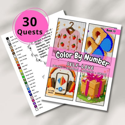 Self-Love Color By Number: Geometric Quest (eBook 19)