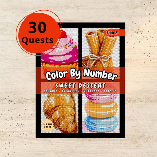 Sweet Dessert Color By Number: Geometric Quest (Book 21)